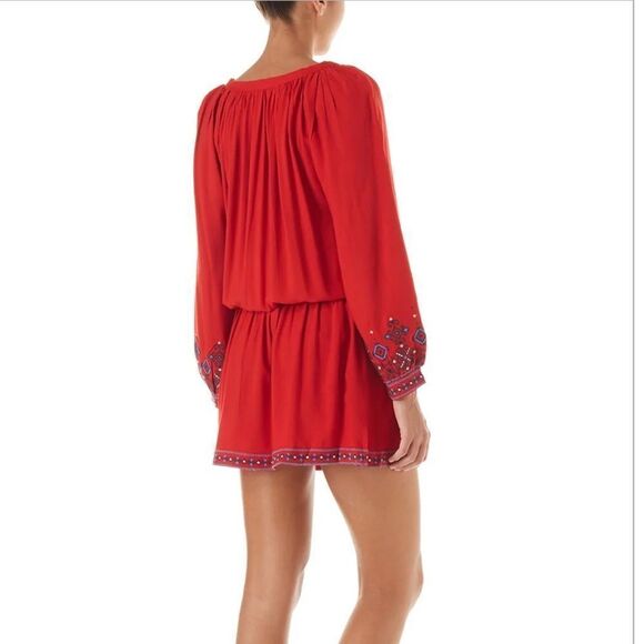 Melissa Odabash Red Nadja Embroidered Short Mini Women's Dress size Small‎ - Picture 3 of 7